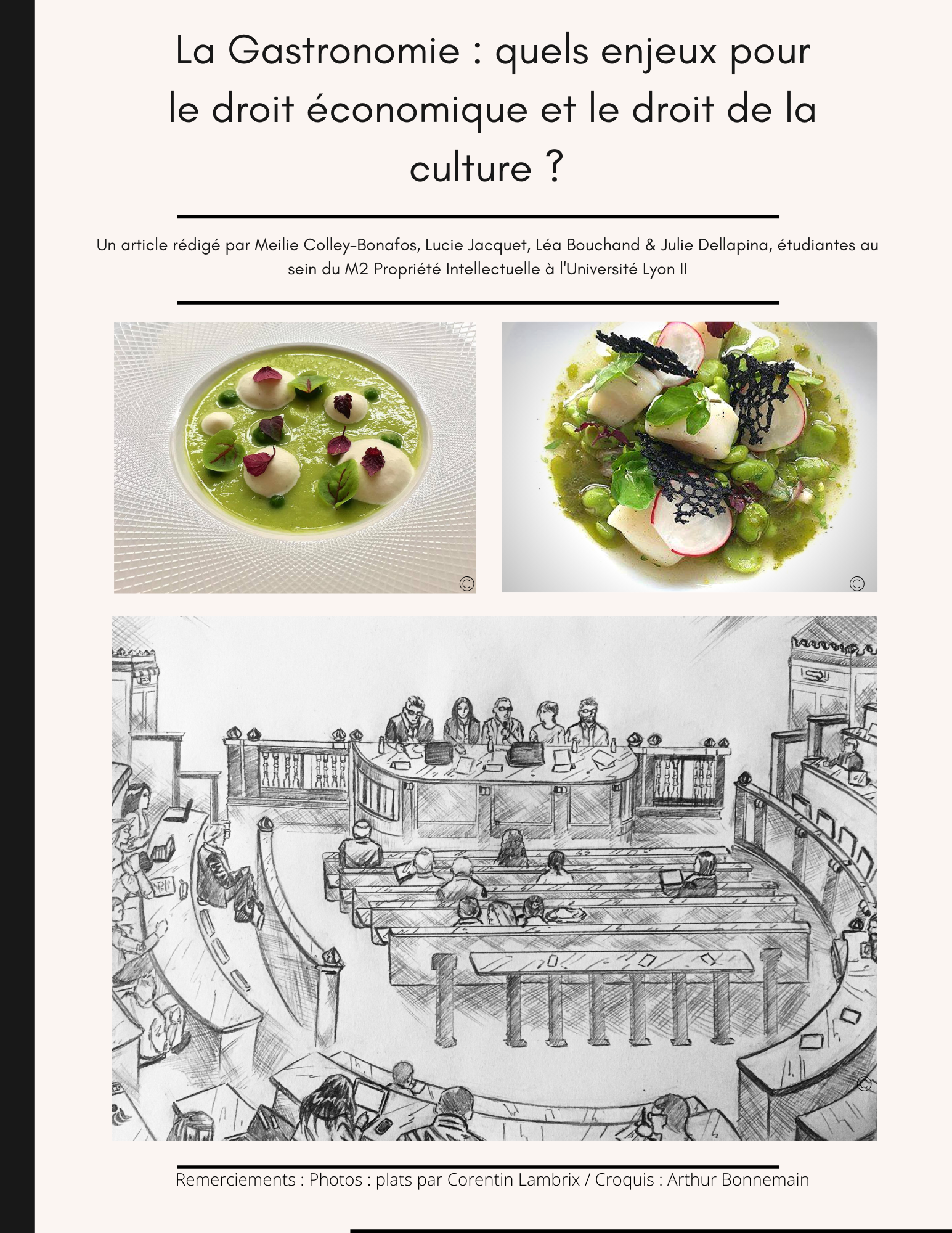 La Gastronomie : quels enjeux pour le droit économique et le droit de la culture